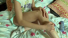 Slim Brunette Calla Fingers Shaved Pussy with Toys in Lingerie