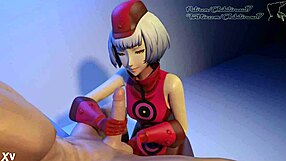 Elizabeth from Persona 3 Strokes Cock in Eager Handjob Frenzy
