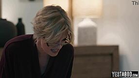 pervert stepson tricks busty mature stepmom into garage blowjob and doggystyle pounding