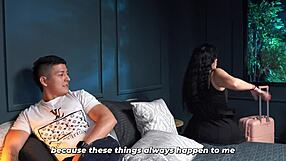 big-assed stepmom shares bed turning hot after trip mistake