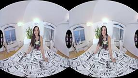 barely legal brunette teases pussy solo in 180vr 60fps voyeur