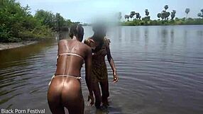 Chief's Son Fucks Skinny Dancing Tribe Girl Against Tree in African Forest