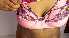 i sneaked into stepsis room saw her pink panties now fucking her wet pussy hard