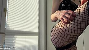 Worship This Perfect German Latex Ass in Fishnets and Boots!