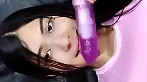 mom's hot colombian friend lets me film her epic sloppy blowjob on bed