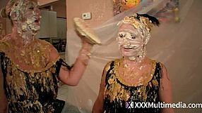 i got so wet watching two blondes pie each other's messy faces