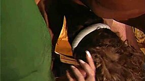 oh man women in black costumes take double anal creampie and deepthroat cumshots