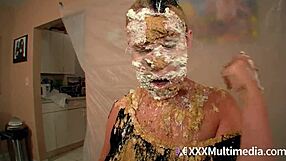 i got so wet watching two blondes pie each other's messy faces