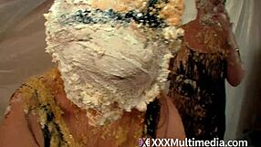 i got so wet watching two blondes pie each other's messy faces