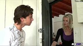 gorgeous blonde hairdresser milf teases with curvy cougar temptations