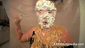 i got so wet watching two blondes pie each other's messy faces