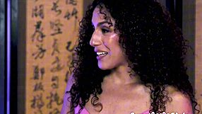 Busty Client Seduces Curly Teen Masseuse