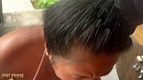 Pov public pool blowjob adventure with exotic asian beauty moaning through deepthroat ending in hot facial cumshot