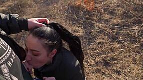 i meet cute skinny teen stranger outdoors she gives amazing deepthroat blowjob