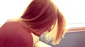 blonde cutie drips wet as petite pussy hits orgasm in quick raw fuck