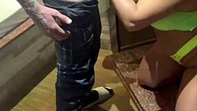 Young wife rides amateur's huge cock deep inside