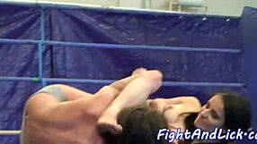 Euro Lesbians Wrestle in Panties Backstage Heat