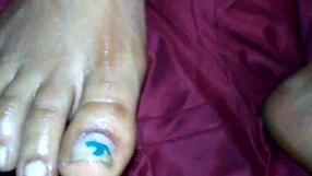 bold ebony goddess delivers intense footjob cumshot on black feet