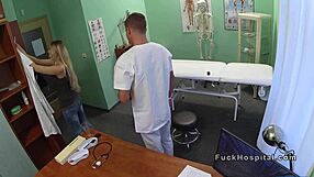 i'm spyin' on this beautiful blonde's cute ass gettin examined by hospital doc voyeur style