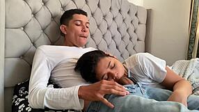 pervy stepdad stuffs cock in my mouth till he cums