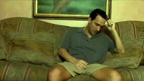 A redhead mommy grabs young man's cock and begs him to pound her hairy pussy harder in cowgirl and doggystyle.