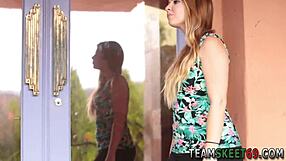 Teen babe showers with monster cock for hardcore fingering creampie