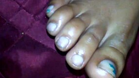 bold ebony goddess delivers intense footjob cumshot on black feet