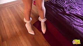 How's that huge juggs lesbian taking strap-on deep in her soaked pussy??