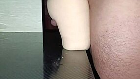 curvy sally takes huge cock anal bent over desk with creampie between fat thighs and gaping