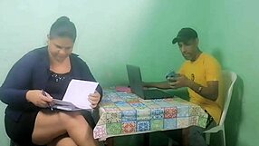 my stepmom's huge ass gets doggystyle wrecked by stepson at work