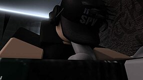 Roblox girl sucks boyfriend's cock while he sleeps in bed