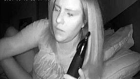 Spy cam catches milf's kinky fingers jackhammering wet clit with vibrator pre-bed