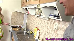 pretty blonde teen deepthroats monster cock for hot facial cum blast