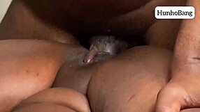 Ebony Stepsis Accidentally Rides Cock to Creampie Moaning