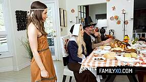 our hot stepfamily foursome thanksgiving fuck with chanel camryn and tiffani madison rocks