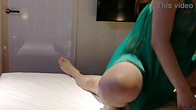 homemade asian couple in lingerie gives close-up deep blowjob before busty beauty rides cowgirl to huge cum