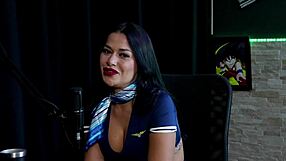 tifany rocha strips shyly in sheer red after exposure chat