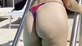 WILD POOL FUCK WITH SLUTTY MILF TITS BOUNCING CLOSE-UP CUMSHOT FACIAL