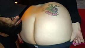 She couldn't resist taking big black cock doggystyle in front of everyone as curvy blonde squirts wildly