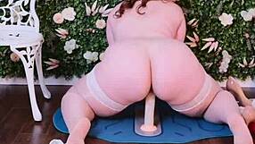 Thick bea york bounces curvy ass riding dildo toys compilation