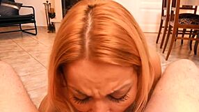 Hot blonde Cherry Kiss bends over kitchen for rough doggystyle pounding