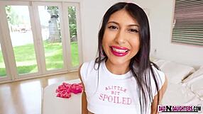 pouty girl clings to stepdad after ex heartbreak aching for his comforting cock