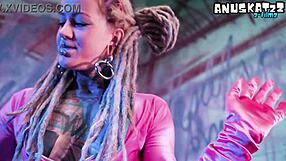 tattoo punk slut toys her ass pussy in solo dp