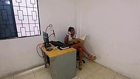 janitor bends horny secretary over for rough pussy fuck