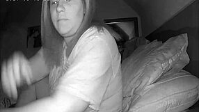 Spy cam catches milf's kinky fingers jackhammering wet clit with vibrator pre-bed