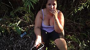 Latina Sucks Stranger Huge Cock Public Roadside Forest Cum Tits