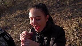 i meet cute skinny teen stranger outdoors she gives amazing deepthroat blowjob