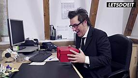 Milf secretary babe rides boss cock reverse cowgirl at work cumshot