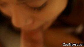 perky ebony teen's amateur blowjob in thong hides her wild side