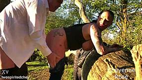 Matty Bareback Fucks Big Tits Brunette Bent Over Outdoors Spanking Wet Pussy